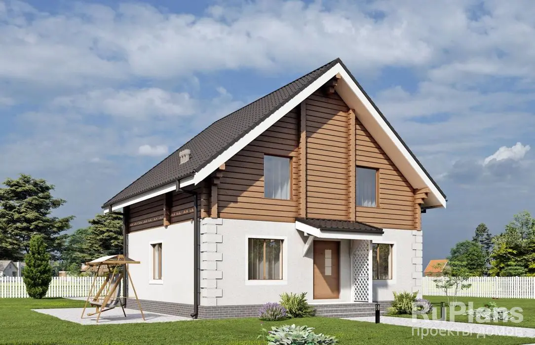 Проект дома с мансардой 139 м², 9,5 × 9,4 м