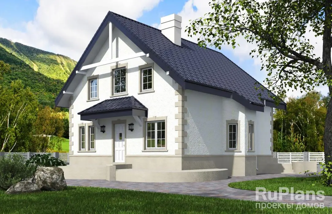 Проект дома с мансардой 142 м², 10 × 10 м