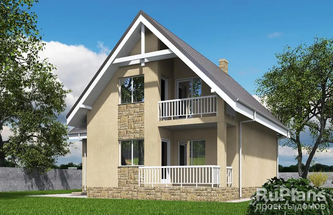 Проект дома с мансардой 145 м², 11,9 × 10,9 м — фото 2
