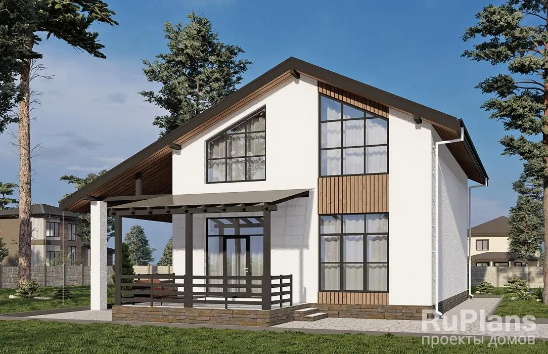 Проект дома с мансардой 145 м², 15,6 × 12,4 м — фото 2