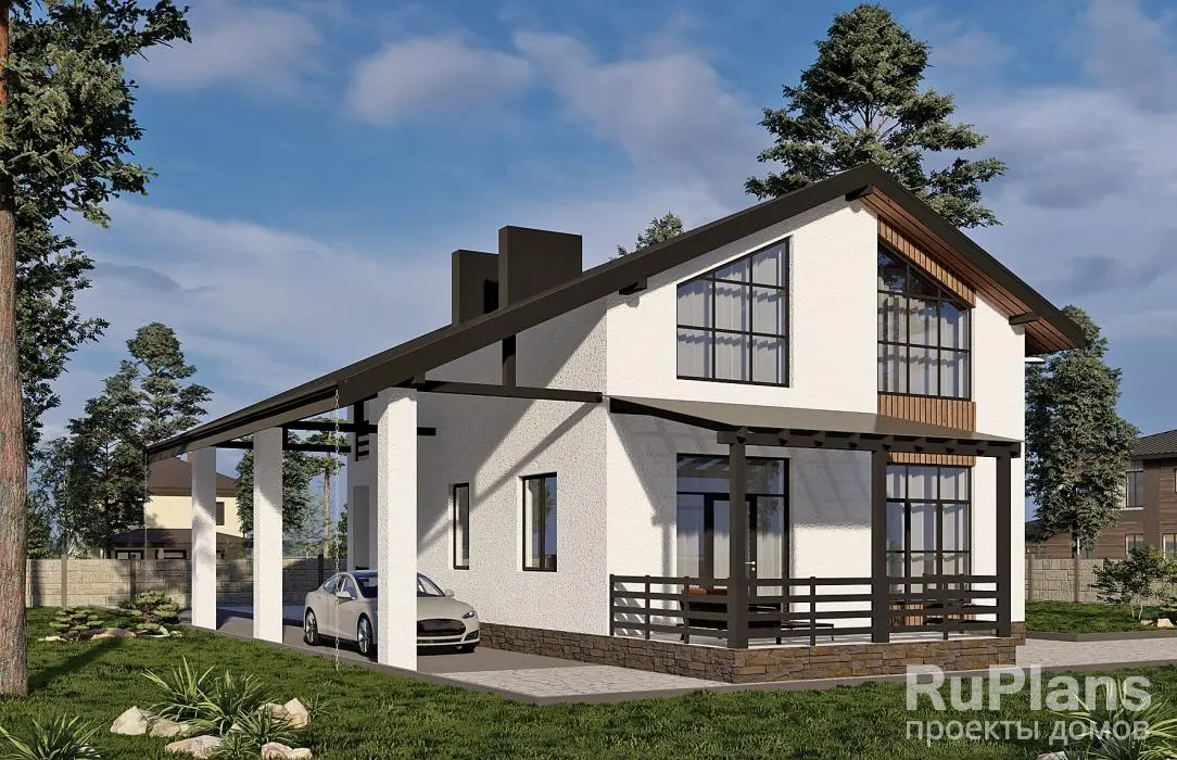 Проект дома с мансардой 145 м², 15,6 × 12,4 м — фото 3