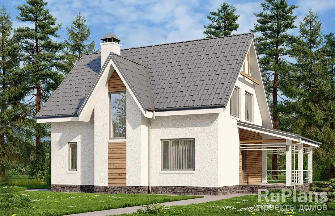 Проект дома с мансардой 145 м², 15 × 11,4 м — фото 2