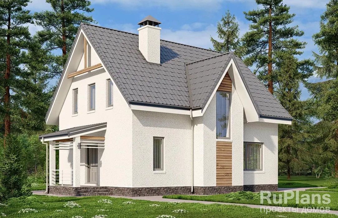 Проект дома с мансардой 145 м², 15 × 11,4 м — фото 3
