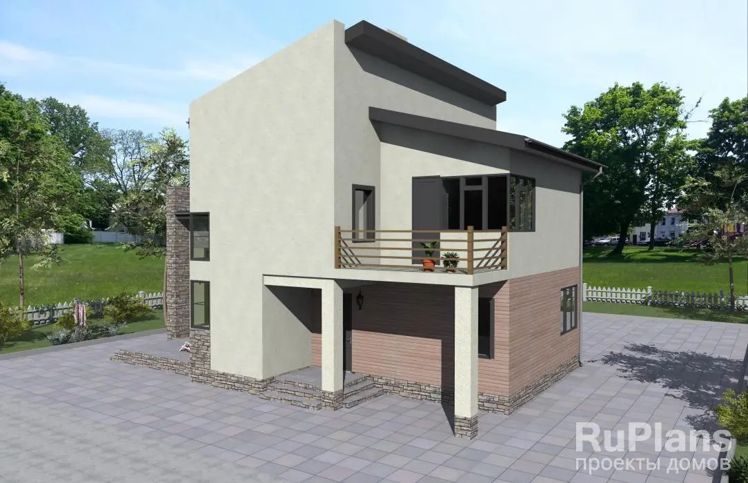 Проект дома с мансардой 148 м², 14,4 × 10,8 м — фото 1