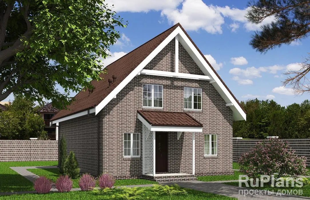 Проект дома с мансардой 152 м², 9 × 16,8 м