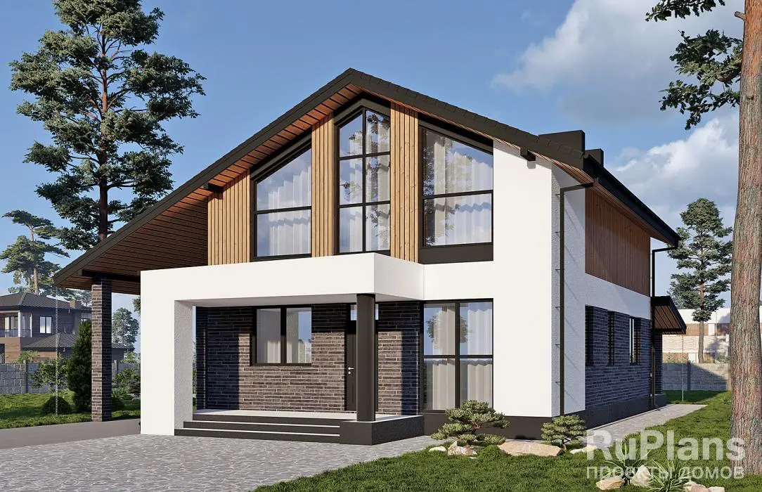 Проект дома с мансардой 152 м², 17,3 × 13,1 м