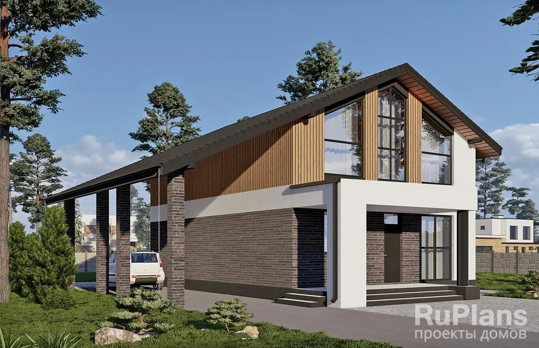 Проект дома с мансардой 152 м², 17,3 × 13,1 м — фото 1