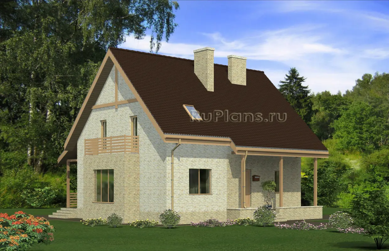 Проект дома с мансардой 154 м², 9,4 × 12,7 м — фото 1