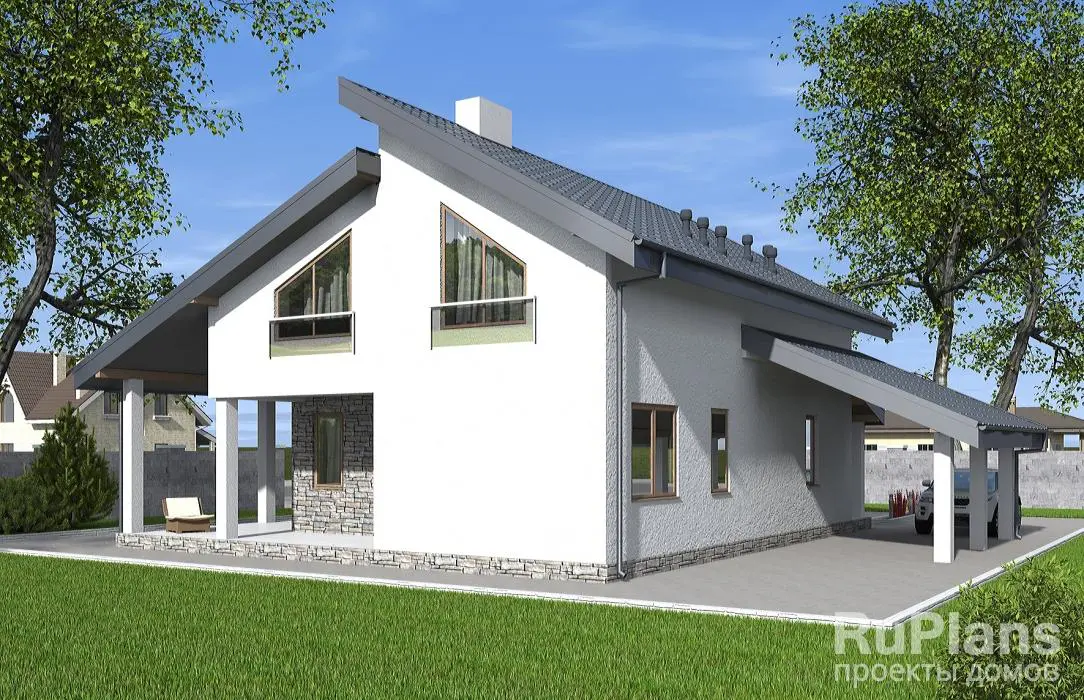 Проект дома с мансардой 154 м², 14,3 × 15,7 м — фото 2