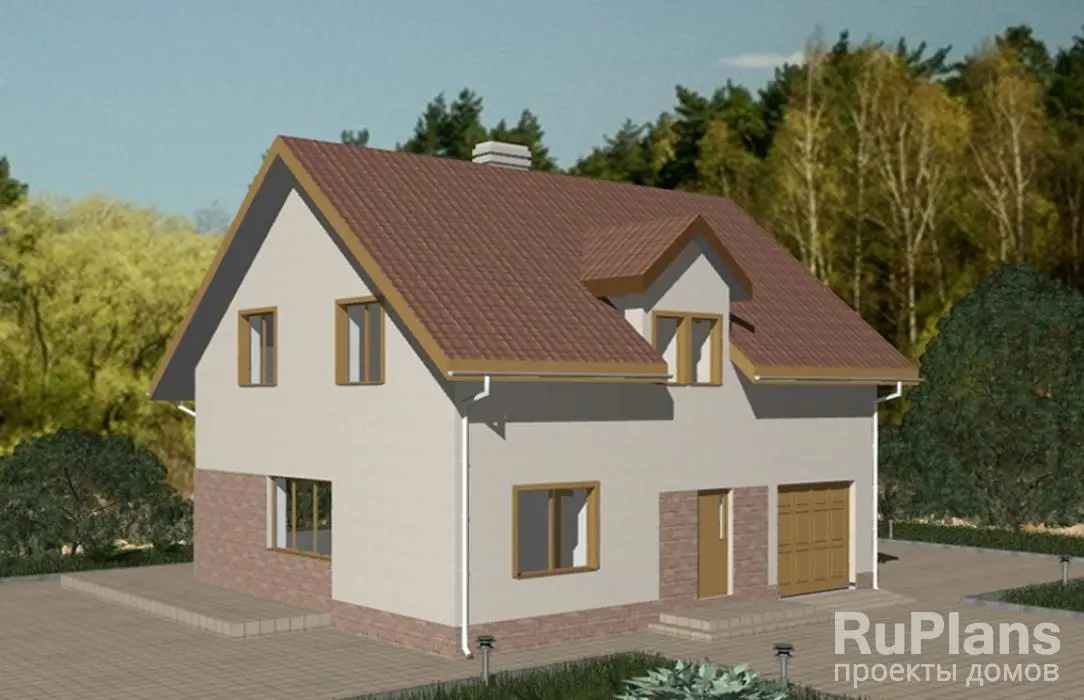 Проект дома с мансардой 155 м², 11,7 × 13,2 м — фото 3