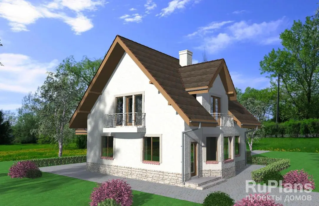 Проект дома с мансардой 155 м², 9,6 × 9,6 м — фото 3
