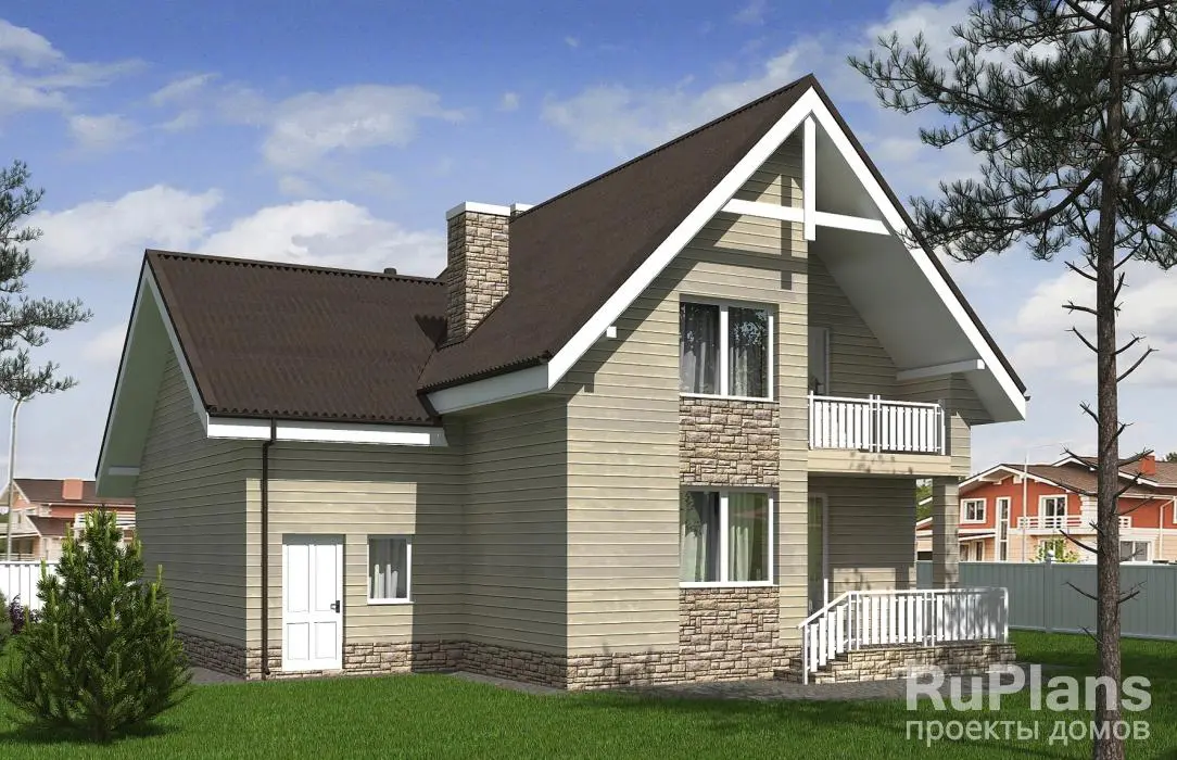 Проект дома с мансардой 155 м², 11,1 × 12,2 м — фото 2