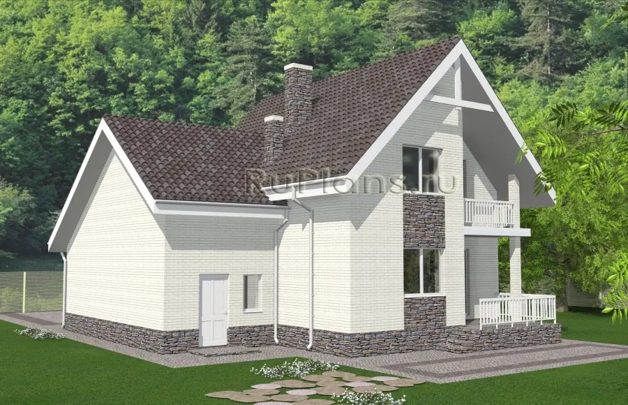 Проект дома с мансардой 157 м², 12,4 × 11,5 м — фото 2