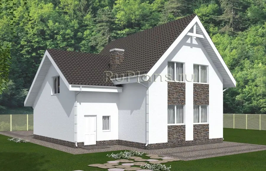 Проект дома с мансардой 157 м², 11,1 × 12,3 м — фото 2