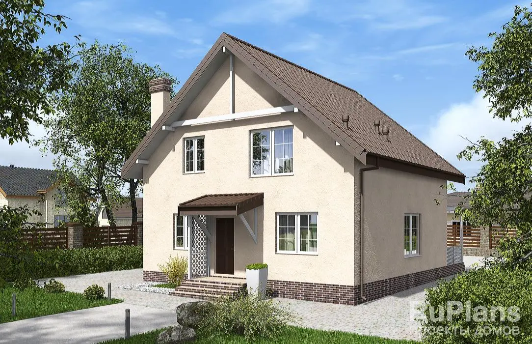 Проект дома с мансардой 157 м², 15,5 × 10,1 м