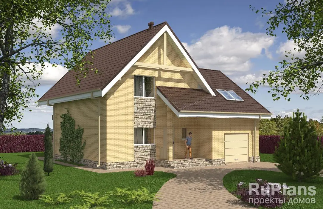 Проект дома с мансардой 158 м², 11,7 × 12,7 м — фото 1