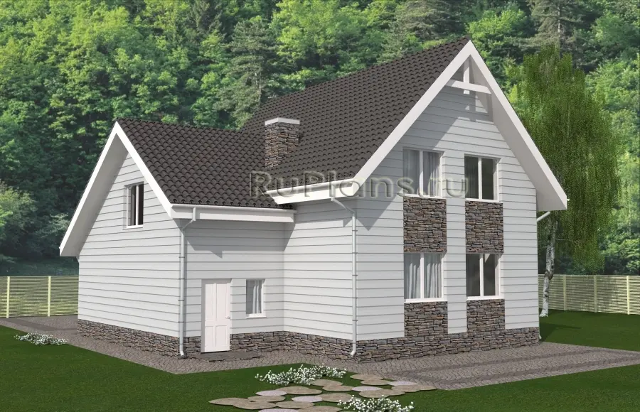 Проект дома с мансардой 160 м², 12,2 × 11 м — фото 2