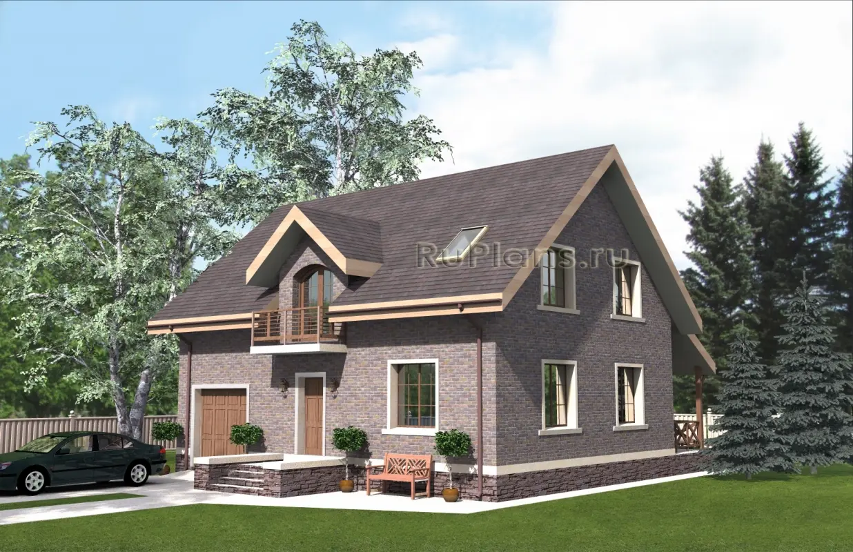 Проект дома с мансардой 162 м², 12 × 9 м
