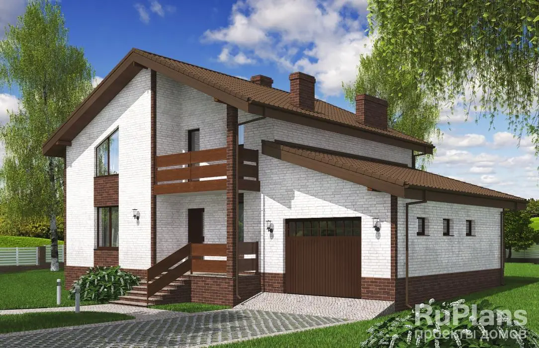 Проект дома с мансардой 165 м², 10,6 × 14,3 м