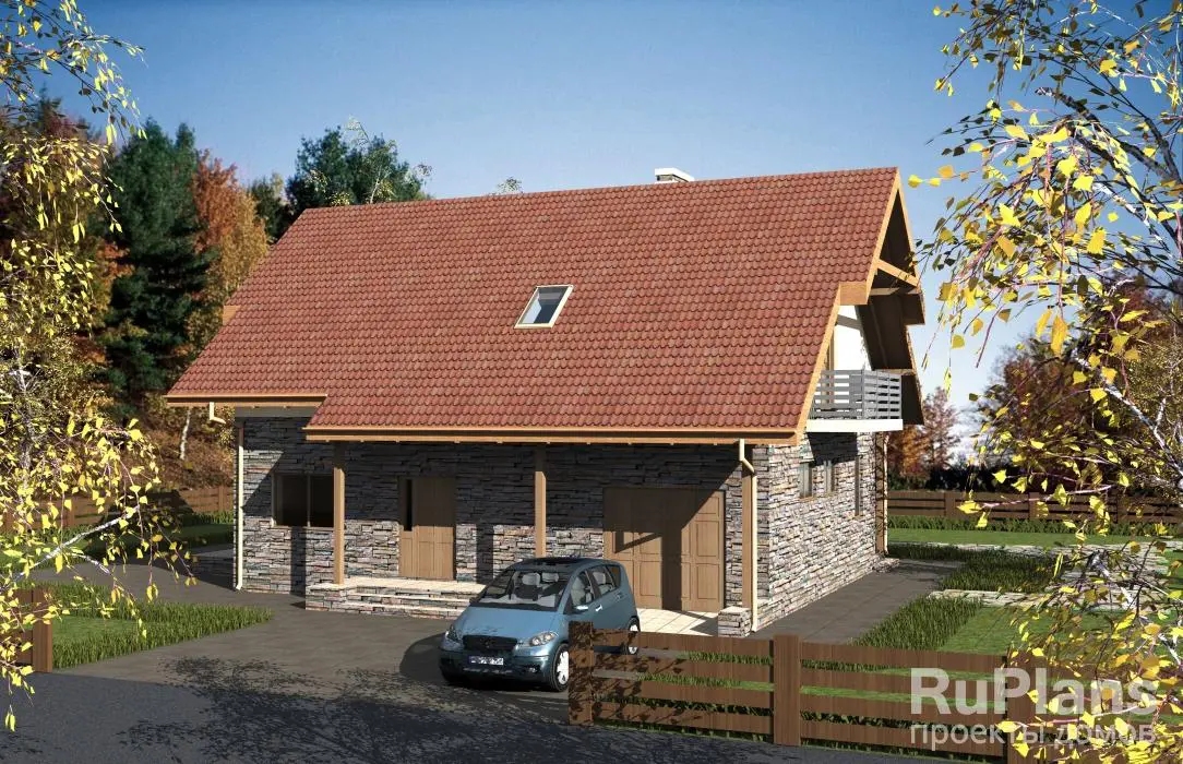 Проект дома с мансардой 166 м², 9,5 × 12,1 м — фото 3