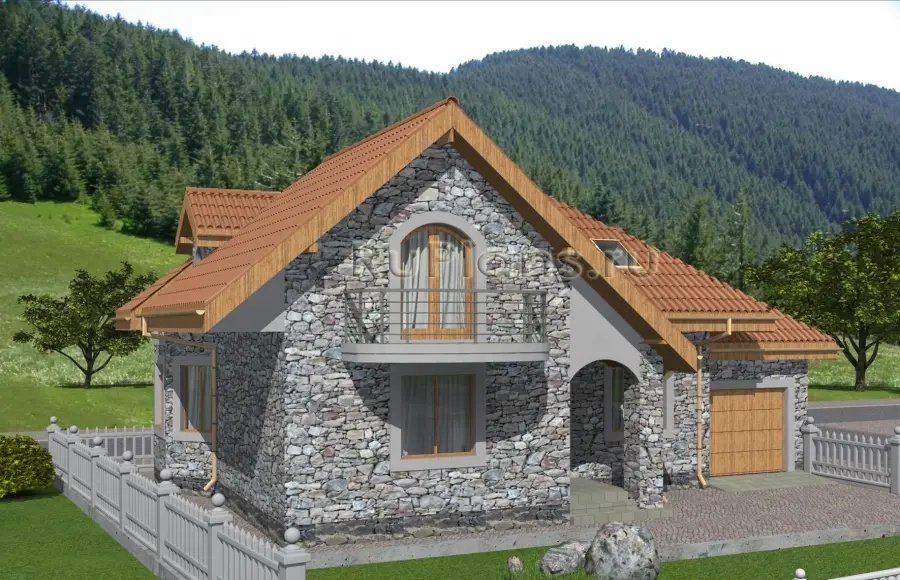 Проект дома с мансардой 171 м², 15 × 10,6 м — фото 1