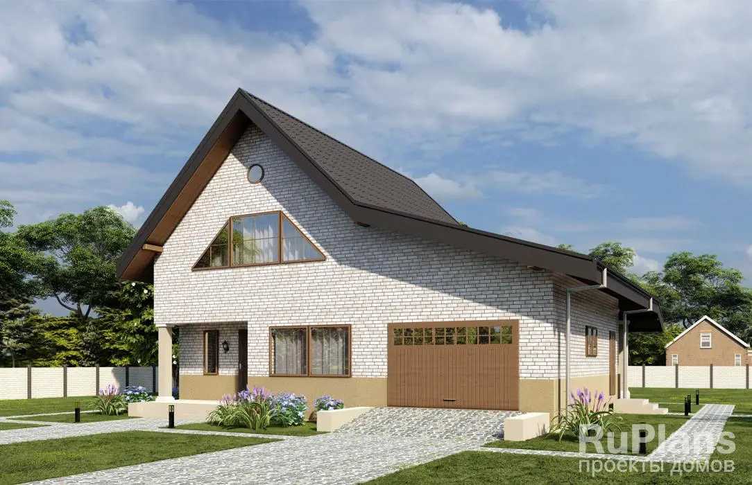 Проект дома с мансардой 173 м², 13,4 × 12,9 м — фото 1