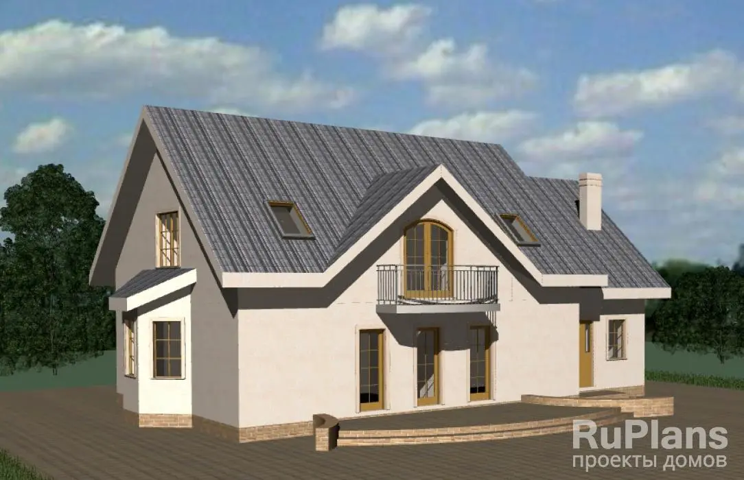 Проект дома с мансардой 174 м², 15 × 9,3 м — фото 2