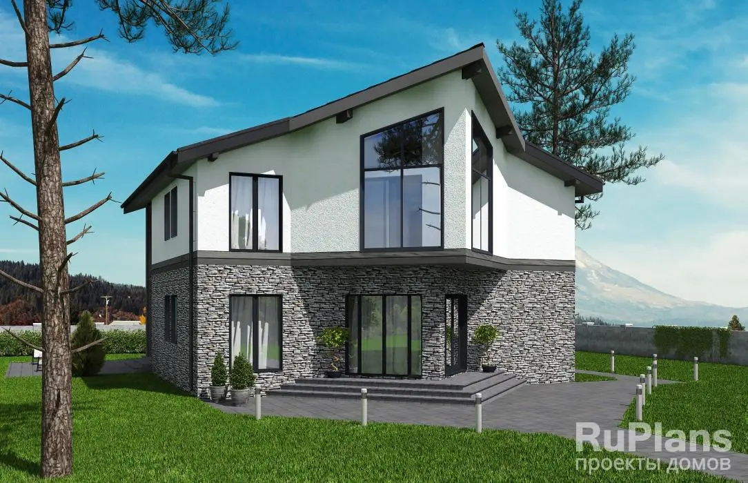 Проект дома с мансардой 174 м², 12,3 × 13,5 м — фото 3