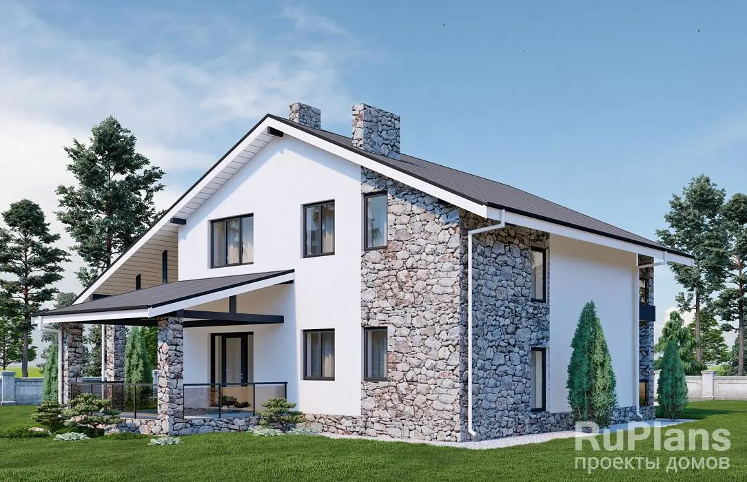 Проект дома с мансардой 175 м², 15,4 × 15,2 м — фото 3