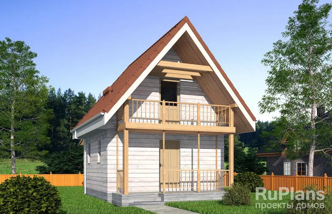 Проект дома с мансардой 45 м², 5,5 × 5,5 м — фото 1