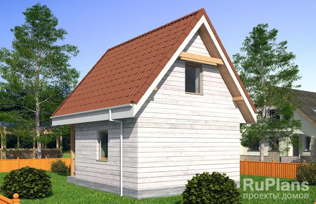Проект дома с мансардой 45 м², 5,5 × 5,5 м — фото 3