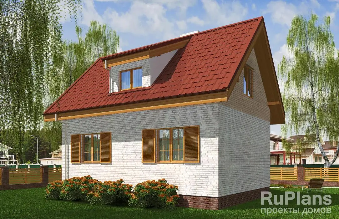 Проект дома с мансардой 65 м², 6,5 × 8,9 м — фото 3