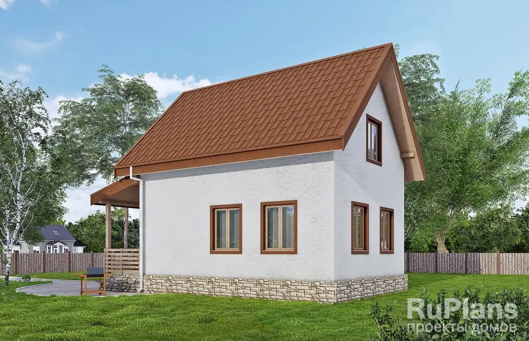 Проект дома с мансардой 73 м², 6,2 × 10,3 м — фото 2