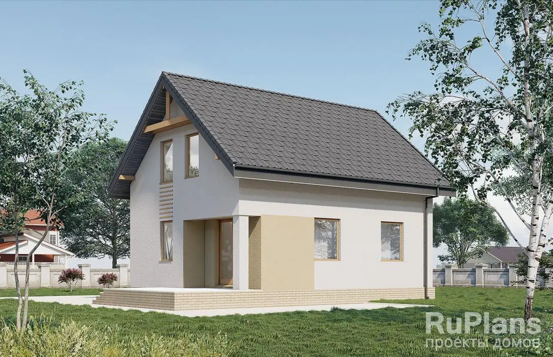 Проект дома с мансардой 75 м², 9,3 × 11,4 м — фото 2