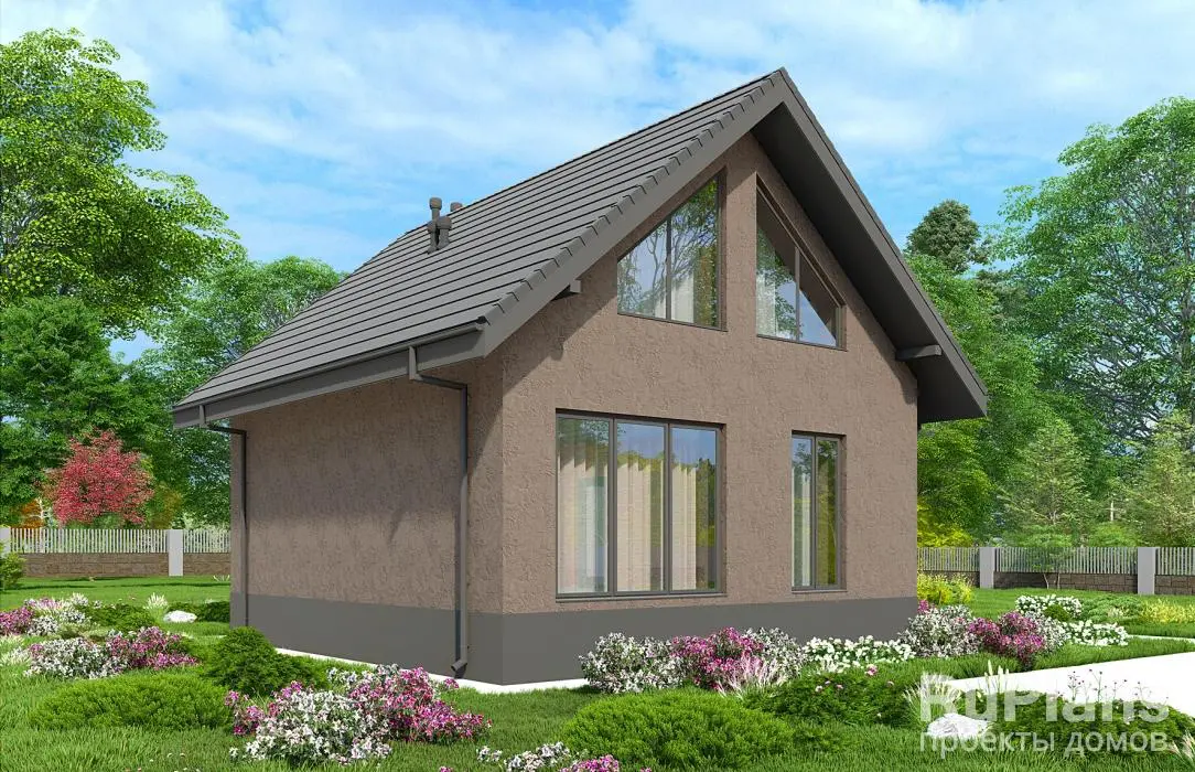 Проект дома с мансардой 87 м², 9,7 × 9,2 м — фото 2
