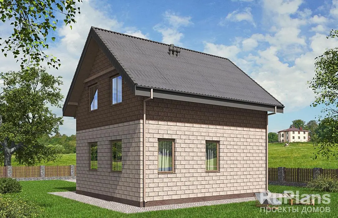 Проект дома с мансардой 88 м², 7,5 × 8,5 м — фото 2
