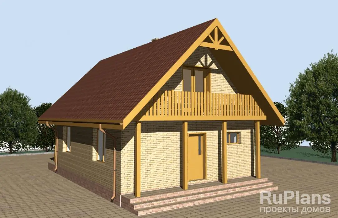 Проект дома с мансардой 90 м², 7,5 × 9,4 м — фото 2