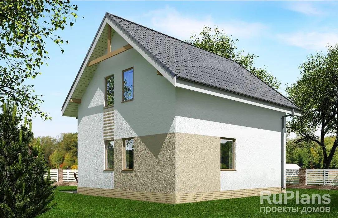 Проект дома с мансардой 91 м², 7,8 × 8,8 м — фото 2