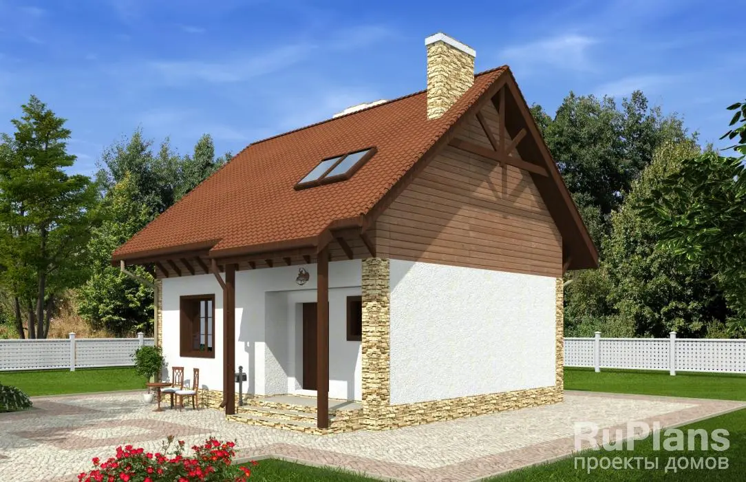 Проект дома с мансардой 93 м², 8,7 × 8,8 м — фото 1
