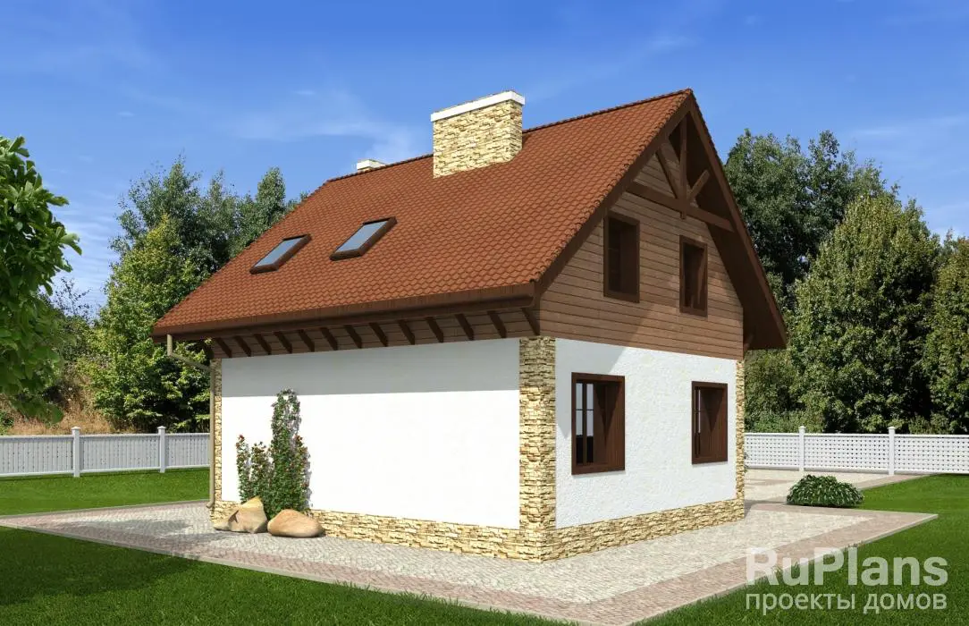 Проект дома с мансардой 93 м², 8,7 × 8,8 м — фото 3