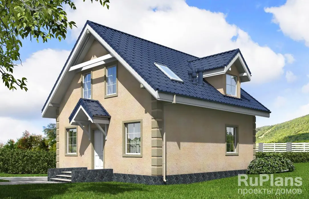 Проект дома с мансардой 94 м², 8,6 × 8,4 м — фото 1