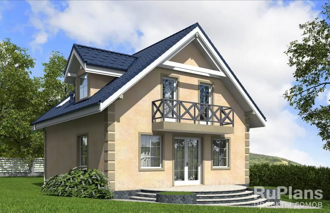 Проект дома с мансардой 94 м², 8,6 × 8,4 м — фото 2