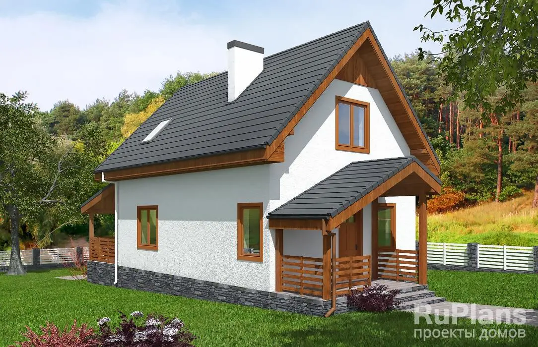 Проект дома с мансардой 98 м², 15,3 × 7 м — фото 3