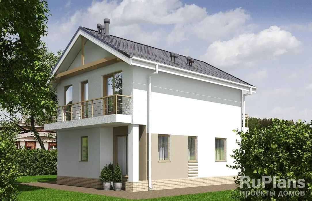 Проект двухэтажного дома 100 м², 9,1 × 7,3 м — фото 2