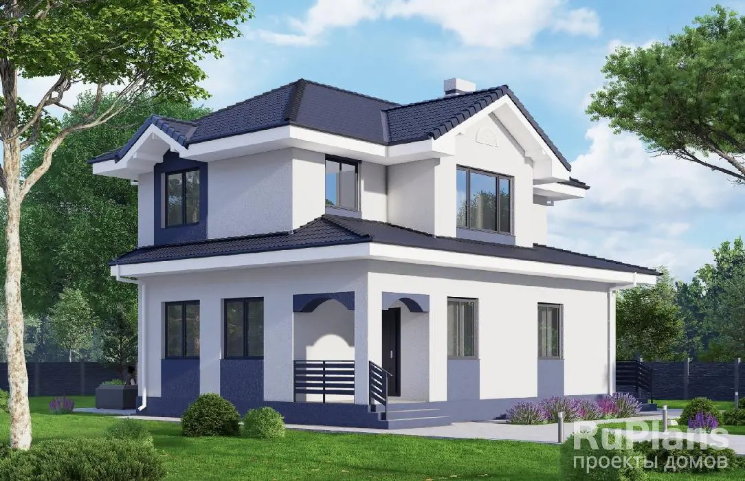 Проект двухэтажного дома 104 м², 9,4 × 10 м