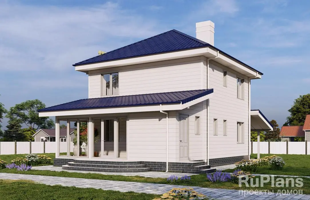 Проект двухэтажного дома 110 м², 14,9 × 8,3 м