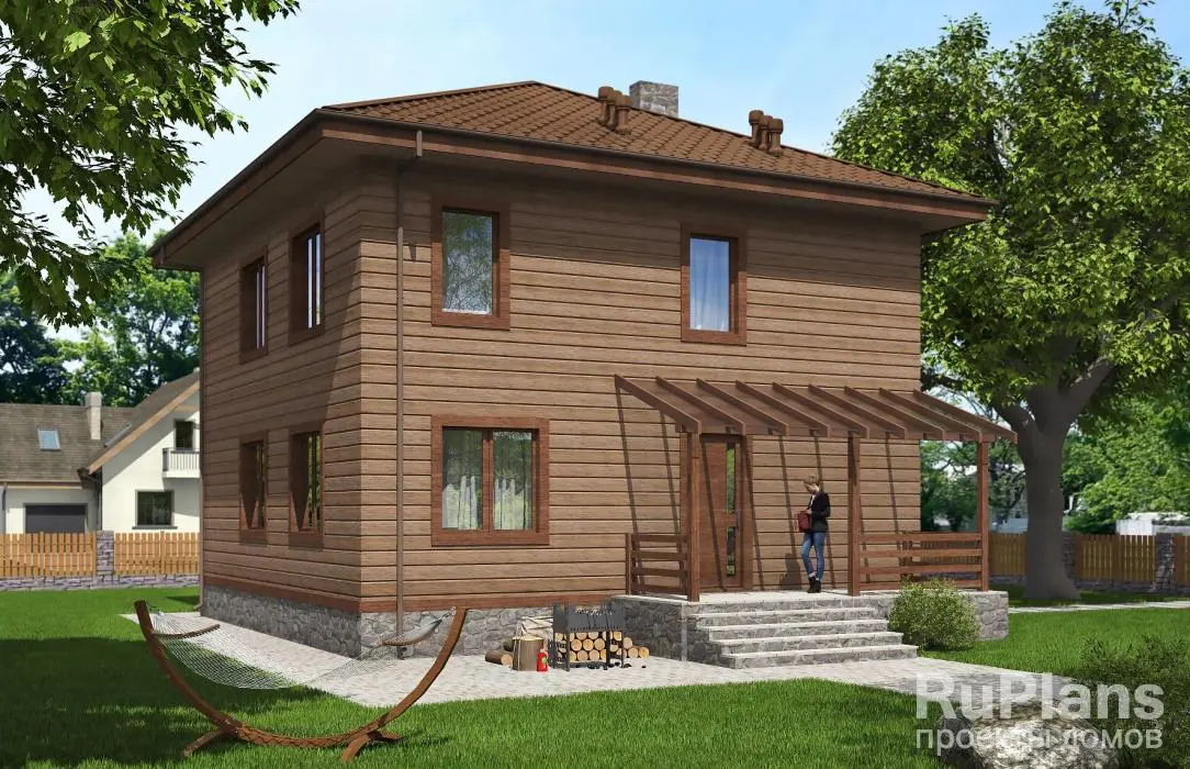 Проект двухэтажного дома 121 м², 9,4 × 9,4 м