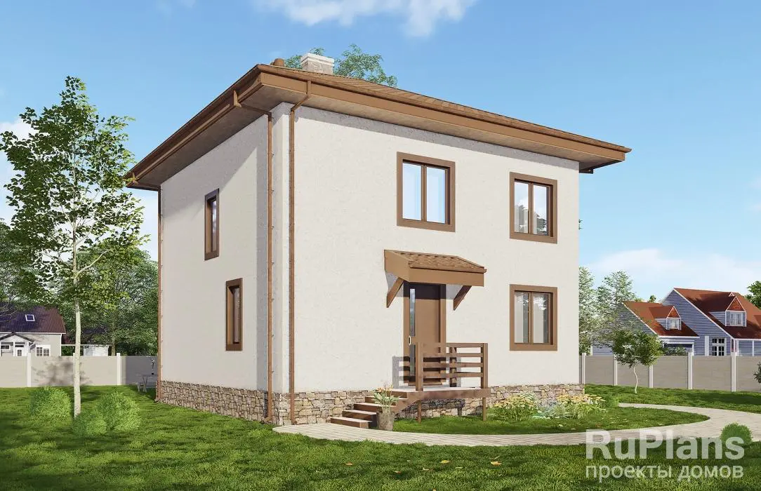 Проект двухэтажного дома 122 м², 10,6 × 10,6 м