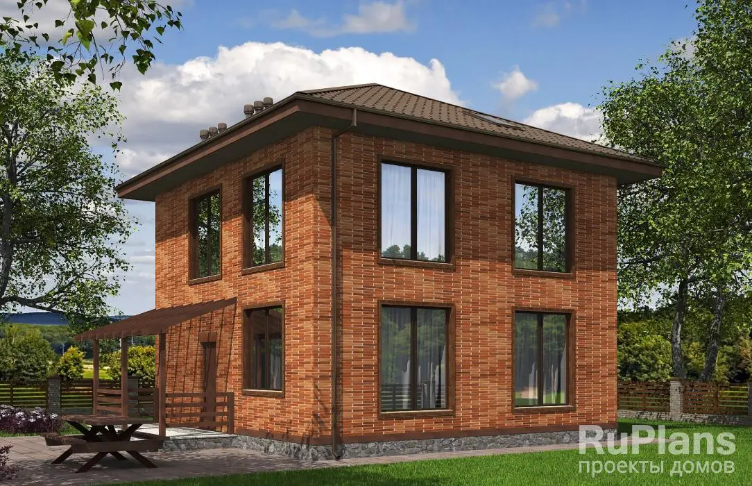 Проект двухэтажного дома 125 м², 9,2 × 9,2 м — фото 1
