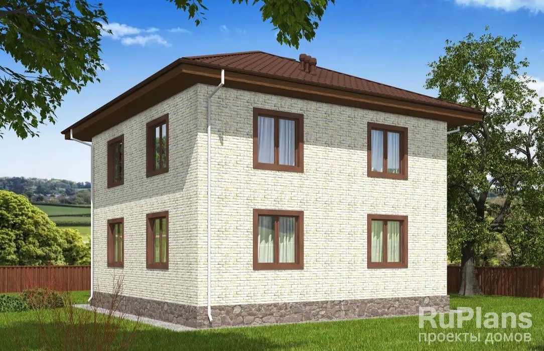 Проект двухэтажного дома 126 м², 9,6 × 9,6 м — фото 2
